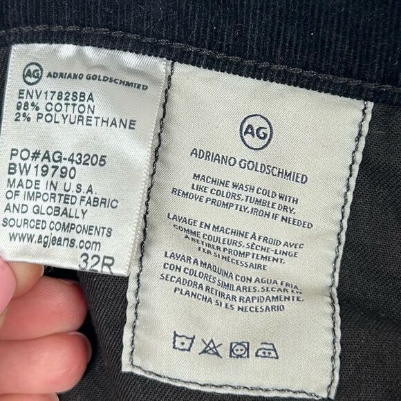 NWOT AG Adriano Goldschmied Isabelle Button-Up Velvet Straight Crop Jeans - Picture 7 of 13